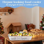 2 Set 16" x 9" Chilled Serving Tray with Compartments, Clear in Clear, alternate view 6