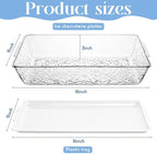 2 Set 16" x 9" Chilled Serving Tray with Compartments, White Clear in White Clear, alternate view 3