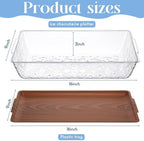 2 Set 16" x 9" Plastic Chilled Serving Tray for Parties, Dark Wood in Dark Wood, alternate view 3