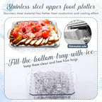 2 Set 9" Chilled Serving Tray for Parties with Compartments Ice Chilled Party Platter Charcuterie Serving Board, alternate