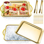 2 Set 9" Chilled Serving Tray for Parties with Compartments Ice Chilled Party Platter Charcuterie Serving Board