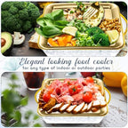 2 Set 9" Chilled Serving Tray for Parties with Compartments Ice Chilled Party Platter Charcuterie Serving Board, alternate