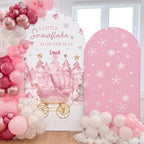 2 Set a Little Snowflake is on The Way Arch Backdrop Cover in Pink