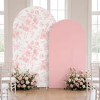 2 Set Arch Cover Pink Wedding Party Backdrop 7.2ft 6.6ft in 7.2ft x 4ft & 6.6ft x 3.3ft in Pink, alternate view 3