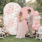 2 Set Arch Cover Pink Wedding Party Backdrop 7.2ft 6.6ft in 7.2ft x 4ft & 6.6ft x 3.3ft in Pink, alternate view 4