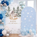 2 Set Baby It's Cold Outerside Arch Backdrop Cover 7.2ft 6.6ft in 7.2 feet x 6.6 feet in Blue