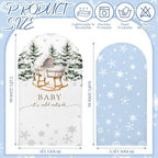 2 Set Baby It's Cold Outerside Arch Backdrop Cover 7.2ft 6.6ft in 7.2 feet x 6.6 feet in Blue, alternate view 2