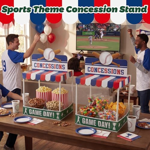 2 Set Baseball Party Decor Concession Treat Stand 20.5" x 12", alternate view 5