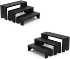 2 Set Black Display Risers Small Wooden Perfume Riser for Display Stand 6Pcs 3 Tiered Cologne Shelf Men