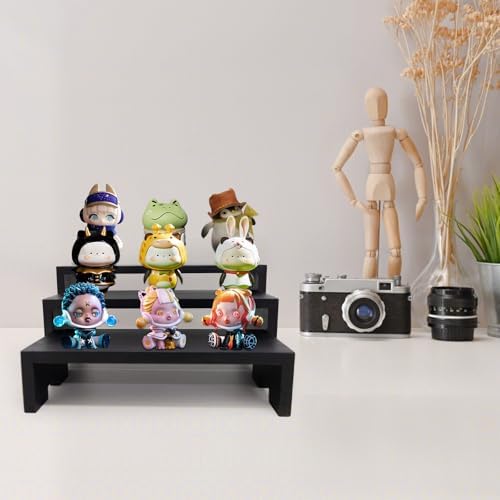 2 Set Black Display Risers Small Wooden Perfume Riser for Display Stand 6Pcs 3 Tiered Cologne Shelf Men, alternate view 5