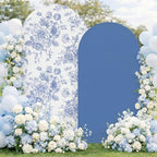 2 Set Blue Floral Arch Cover Stretchy Wedding Party Backdrop