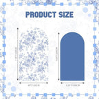 2 Set Blue Floral Arch Cover Stretchy Wedding Party Backdrop, alternate view 2