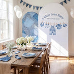 2 Set Blue Jean Baby Shower Arch Backdrop Cover 7.2ft 6.6ft in 7.2ft x 4ft and 6.6ft x 3.3ft in Blue, alternate view 4