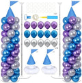 2 Set Blue Princess Castle Balloon Column Stand Kit Adjustable Decor