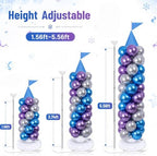 2 Set Blue Princess Castle Balloon Column Stand Kit Adjustable Decor, alternate view 2