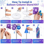 2 Set Blue Princess Castle Balloon Column Stand Kit Adjustable Decor, alternate view 5