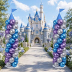 2 Set Blue Princess Castle Balloon Column Stand Kit Adjustable Decor, alternate view 6