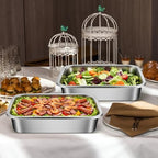 2-Set Chilled Serving Trays with Ice Trays, Shrimp Cocktail Serving Dish in Silver, alternate view 2