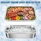 2-Set Chilled Serving Trays with Ice Trays, Shrimp Cocktail Serving Dish in Silver, alternate view 4