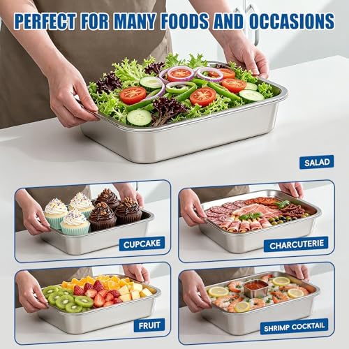 2-Set Chilled Serving Trays with Ice Trays, Shrimp Cocktail Serving Dish in Silver, alternate view 6