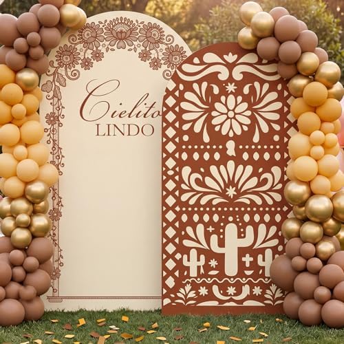 2 Set Cielito Lindo Arch Cover 7.2ft 6.6ft, Brown Stretchy in 7.2 x 4 ft and 6.6 x 3.3 ft in Brown