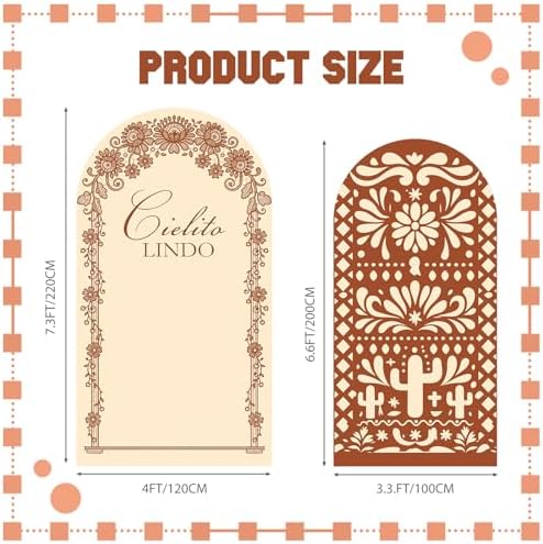 2 Set Cielito Lindo Arch Cover 7.2ft 6.6ft, Brown Stretchy in 7.2 x 4 ft and 6.6 x 3.3 ft in Brown, alternate view 2
