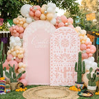 2 Set Cielito Lindo Backdrop Cover 7.2ft 6.6ft Arch Pink in 87 x 47 inch and 79 x 39 inch in Pink, alternate view 6