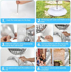 2 Set Disco Ball Balloon Column Stand Adjustable Silver Disco Balloon Decor, alternate view 5