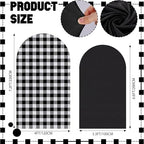 2 Set Gingham Arch Backdrop Cover 7.2ft 6.6ft Arch Cover, Black in Black, alternate view 2