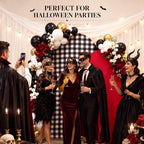 2 Set Gingham Arch Backdrop Cover 7.2ft 6.6ft Arch Cover, Black, Red in Red, alternate view 5