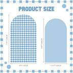 2 Set Gingham Arch Backdrop Cover 7.2ft 6.6ft Arch Cover, Blue in Blue, alternate view 2