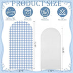 2 Set Gingham Arch Backdrop Cover 7.2ft 6.6ft Arch Cover, Blue, White in White, alternate view 2