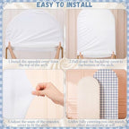 2 Set Gingham Arch Backdrop Cover 7.2ft 6.6ft Arch Cover, Blue, White in White, alternate view 4