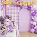 2 Set Gingham Arch Backdrop Cover 7.2ft 6.6ft Arch Cover, Purple, alternate view 5
