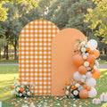 2 Set Gingham Arch Backdrop Cover 7.2ft 6.6ft Fall Orange Arch Cover