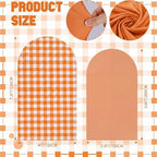 2 Set Gingham Arch Backdrop Cover 7.2ft 6.6ft Fall Orange Arch Cover, alternate view 2