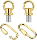 2 Set Gold 1/8-IP Lighting Loops with Link Buckle Connectors for Light Fixture Chandelier Chain Extension, Hook