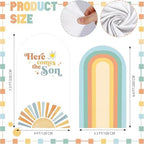 2 Set Here Comes The Son Arch Backdrop Cover, 7.2ft 6.6ft Boho in 87 x 47 inch in Colorful, alternate view 2