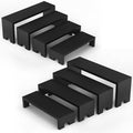 2 Set Large Black Display Risers Wooden Tiered Risers for Display Stand 4 Tiered 8Pcs Racks Perfume Organizer