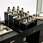 2 Set Large Black Display Risers Wooden Tiered Risers for Display Stand 4 Tiered 8Pcs Racks Perfume Organizer, alternate view