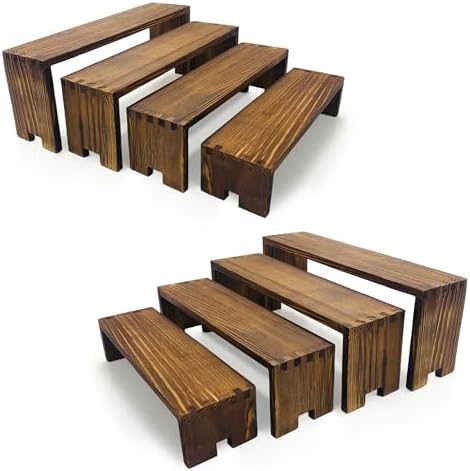 2 Set Large Cupcake Stands Wood Cake Stand Wooden Display Risers Wood Riser Dessert Table Display Set Farmhouse