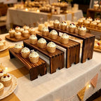 2 Set Large Cupcake Stands Wood Cake Stand Wooden Display Risers Wood Riser Dessert Table Display Set Farmhouse, alternate