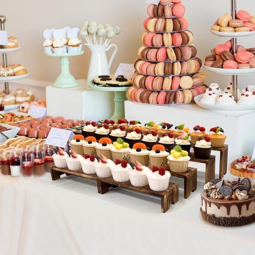 2 Set Large Cupcake Stands Wood Cake Stand Wooden Display Risers Wood Riser Dessert Table Display Set Farmhouse, alternate