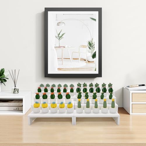 2 Set Large Display Risers White Perfume Riser Wooden Display Stand Cologne Stands 4 Tiered 8Pcs Cupcake Stands, alternate