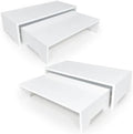 2 Set Large White Display Riser Wooden Risers Wood Cupcake Stand Display Stands 2 Tiered 4 Pcs Rectangular