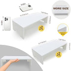 2 Set Large White Display Riser Wooden Risers Wood Cupcake Stand Display Stands 2 Tiered 4 Pcs Rectangular, alternate view 3