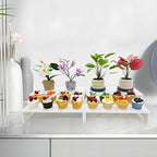 2 Set Large White Display Riser Wooden Risers Wood Cupcake Stand Display Stands 2 Tiered 4 Pcs Rectangular, alternate view 4