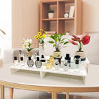 2 Set Large White Display Riser Wooden Risers Wood Cupcake Stand Display Stands 2 Tiered 4 Pcs Rectangular, alternate view 5