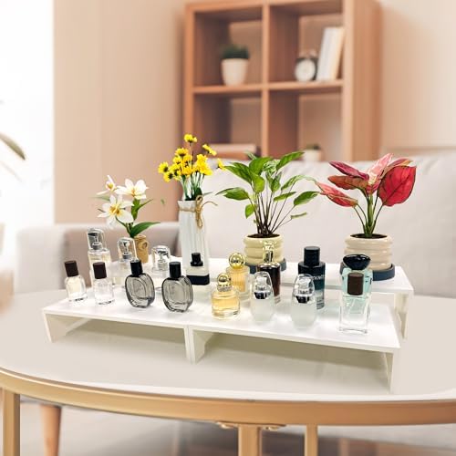 2 Set Large White Display Riser Wooden Risers Wood Cupcake Stand Display Stands 2 Tiered 4 Pcs Rectangular, alternate view 5