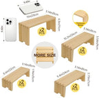 2 Set Large Wood Display Risers Display Stands Wooden Cupcake Stand Dessert Food Buffet Risers for Vendor Events, alternate